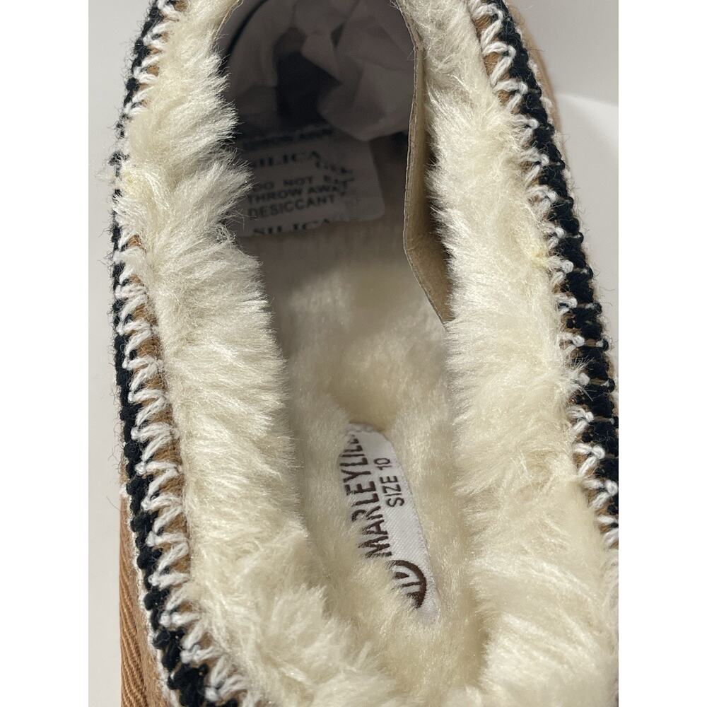 MarleyLilly Moccasins Brown Comfy House Slippers Faux Fur Women’s Size 10 - Picture 6 of 9